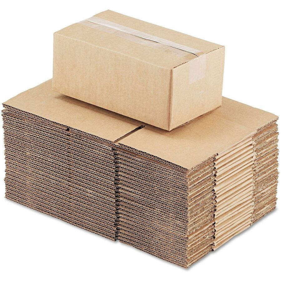 Universal Shipping Case, Corrugated Kraft, Brown, 10" x 6" x 4", 200 lb Capacity, Flap Closure, Recycled, 25/Bundle