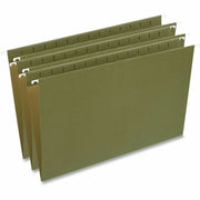 Universal Legal Hanging File Folders, 1/5-Cut Tabs, 8.5" x 14", 1" Expansion, Standard Green, 11 pt. Stock, Assorted Tab Positions, 50/Carton