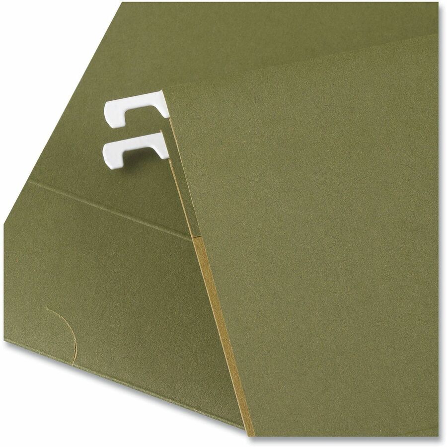 Universal Legal Hanging File Folders, 1/5-Cut Tabs, 8.5" x 14", 1" Expansion, Standard Green, 11 pt. Stock, Assorted Tab Positions, 50/Carton