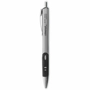 Universal Comfort Grip Gel Pen, 0.7 mm Medium, Retractable, Black Ink, Water Based, Gray/Silver/Black Barrel, Non-slip Rubber Grip, 1 Dozen