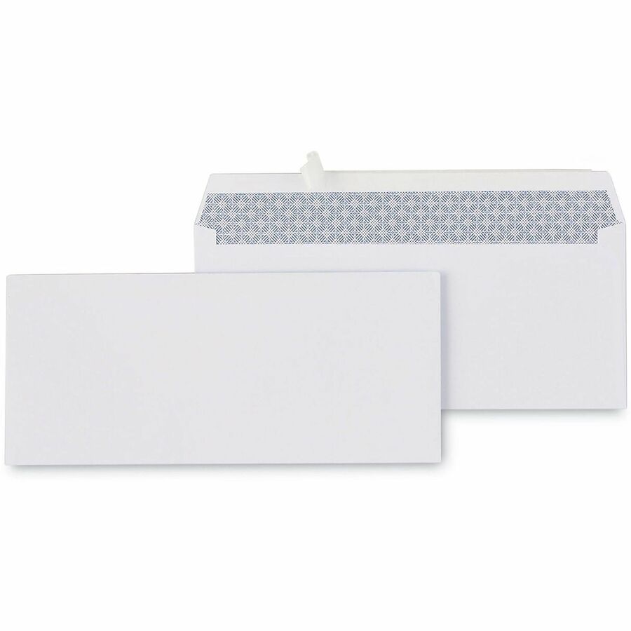Universal #10 Business Envelopes, 24 lb, Self Adhesive, White, Paper Stock, Security Tint, 500/Box
