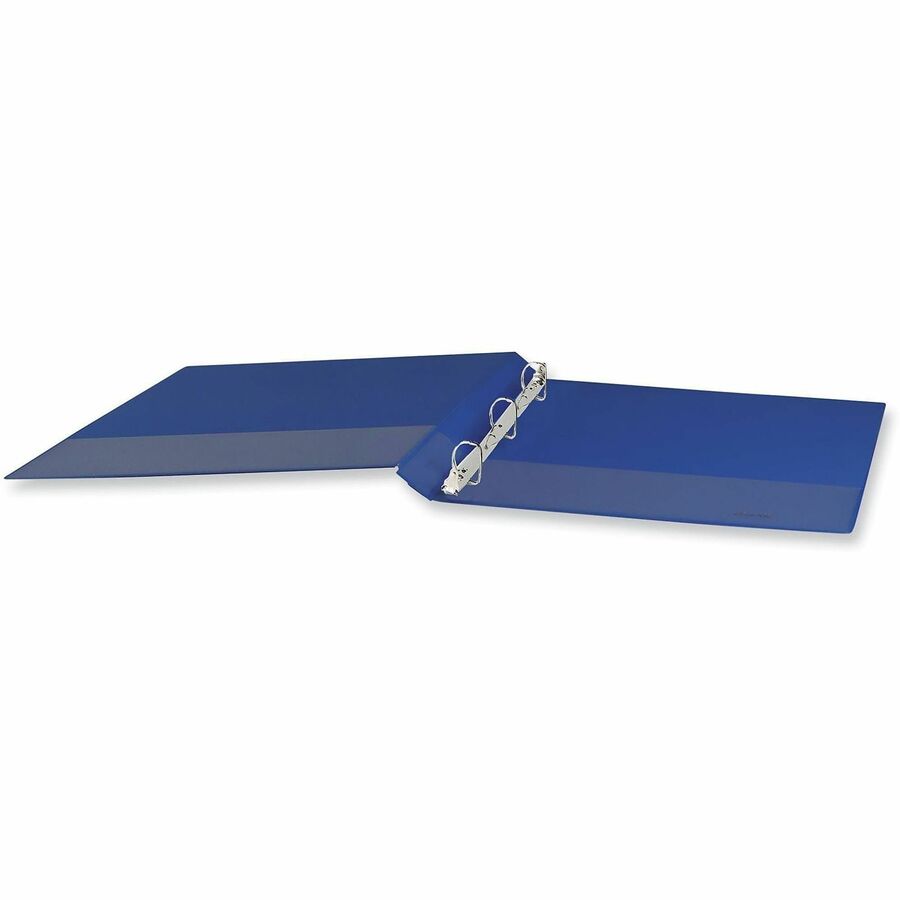 1/2" Binder Capacity - Letter - 8 1/2" x 11" Sheet Size - 120 Sheet Capacity - 3 Ring(s) - Fastener(s): Ring - Pocket(s): 2, Inside Front & Back - Polypropylene - Navy Blue - 1 Each