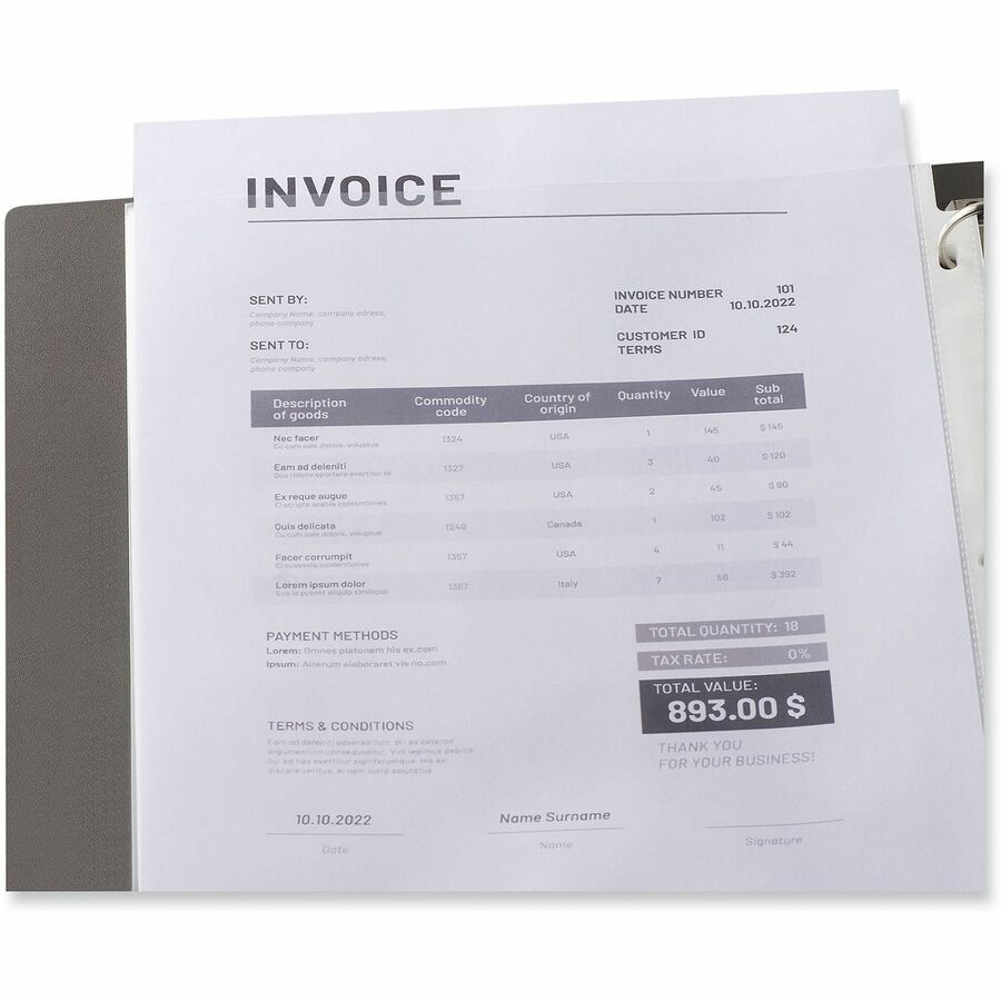 Universal Sheet Protector, Letter Size, 3-Hole Punched, Top Loading, Clear, 100/Pack