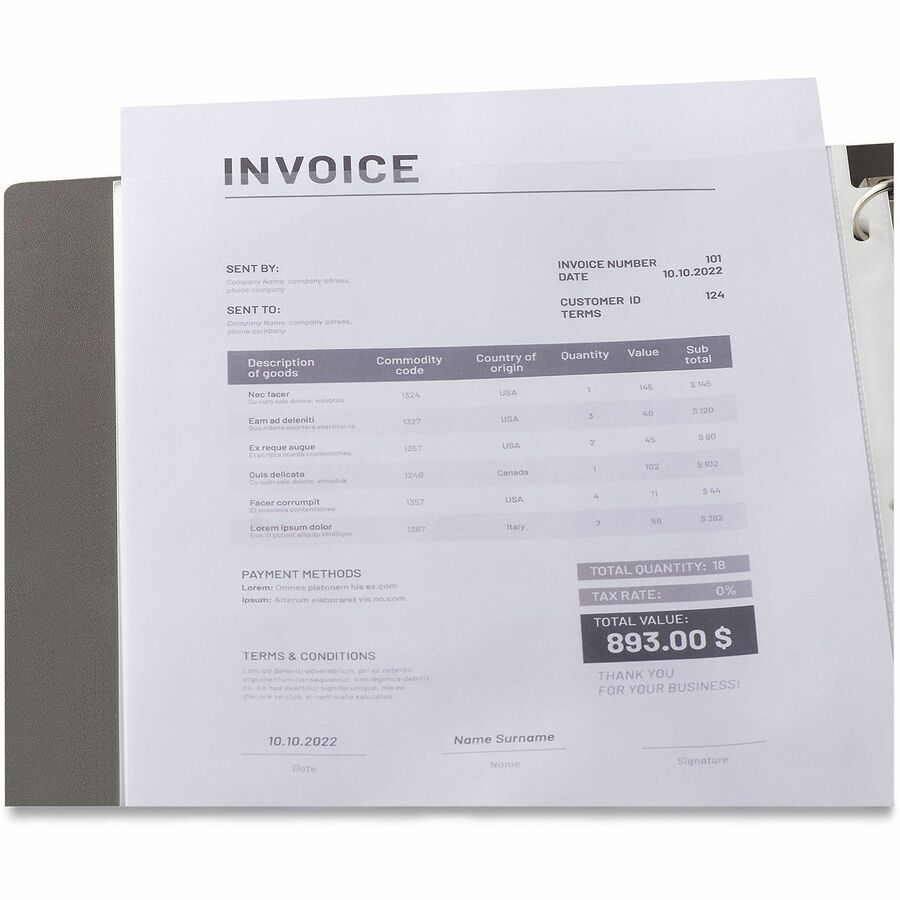 Universal Sheet Protector, Letter Size, 3-Hole Punched, Top Loading, Clear, 100/Pack