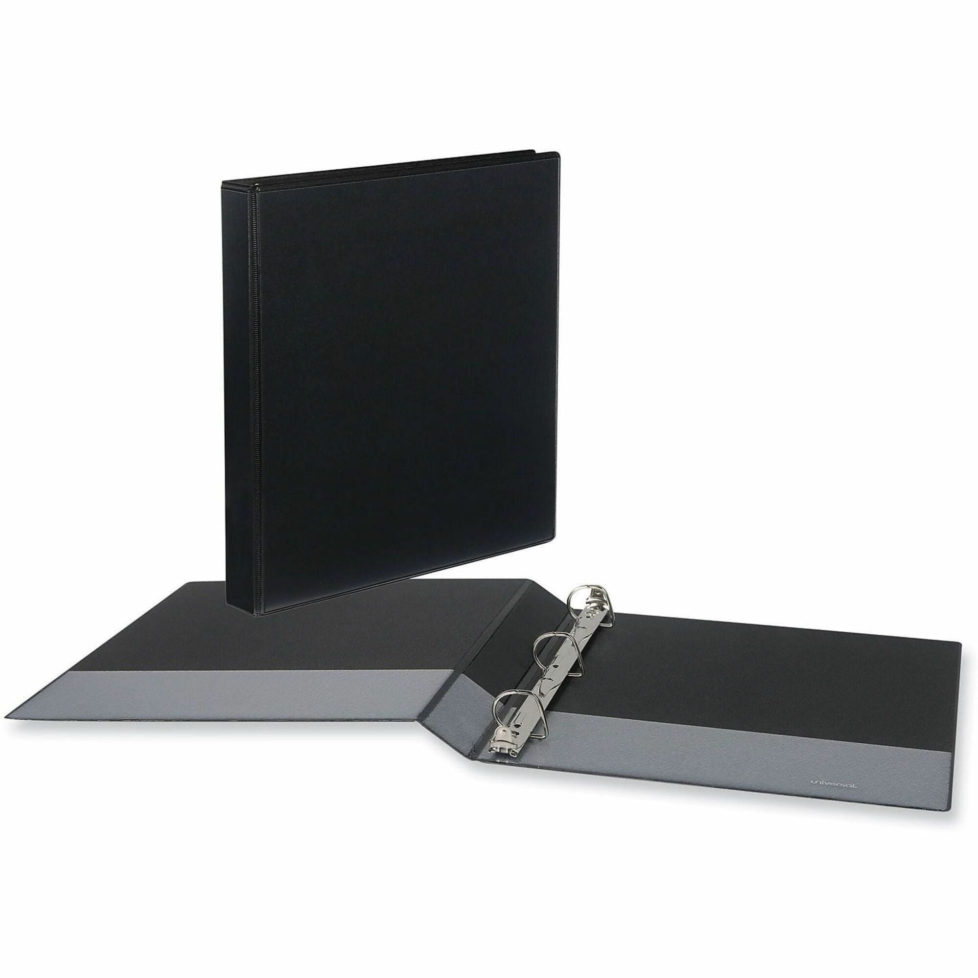 1" Binder Capacity - Letter - 8 1/2" x 11" Sheet Size - 220 Sheet Capacity - 3 Ring(s) - Fastener(s): Ring - Pocket(s): 2, Inside Front & Back - Polypropylene - Black - 12 / Carton