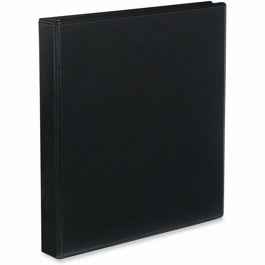 1" Binder Capacity - Letter - 8 1/2" x 11" Sheet Size - 220 Sheet Capacity - 3 Ring(s) - Fastener(s): Ring - Pocket(s): 2, Inside Front & Back - Polypropylene - Black - 12 / Carton