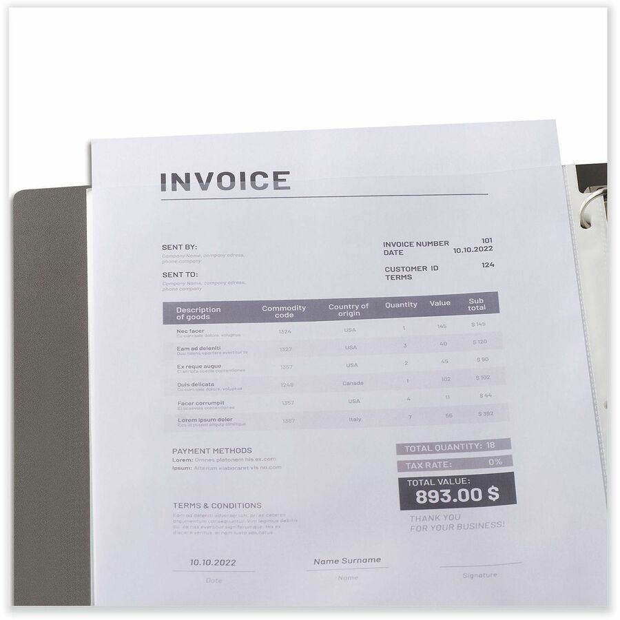Universal Sheet Protector, 2 Sheet Capacity, Letter Size, 3-Hole Punched, Top Loading, Clear Polypropylene, 200/Box