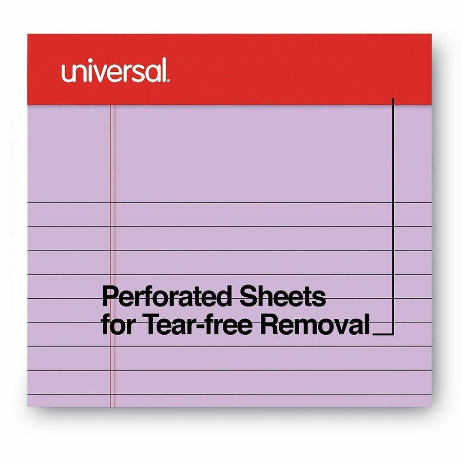 Universal Notepad, 1 Subject, Tape Bound, Narrow Ruled, 5" x 8", Assorted Pastel Paper, Paperboard Cover, 6 Pack