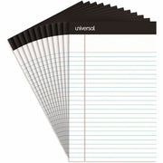 Universal Notepad, 1 Subject, Tape Bound, Narrow Ruled Margin, 5" x 8", White Paper, Chipboard Cover, 12 Pack