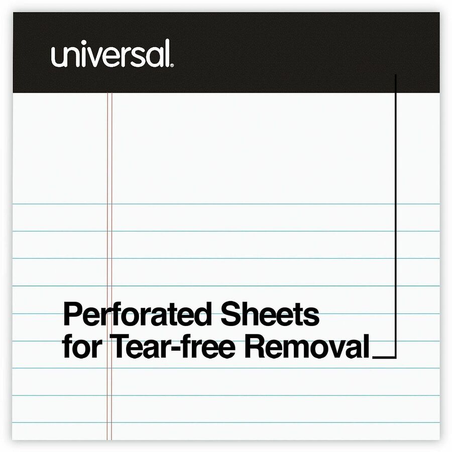 Universal Notepad, 1 Subject, Tape Bound, Narrow Ruled Margin, 5" x 8", White Paper, Chipboard Cover, 12 Pack
