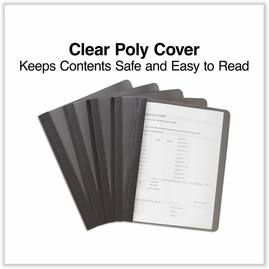 Universal Report Cover, 1/2" Capacity, 8.5" x 11", 100 Sheet, 3 Prong Fasteners, Punched, 25/Box