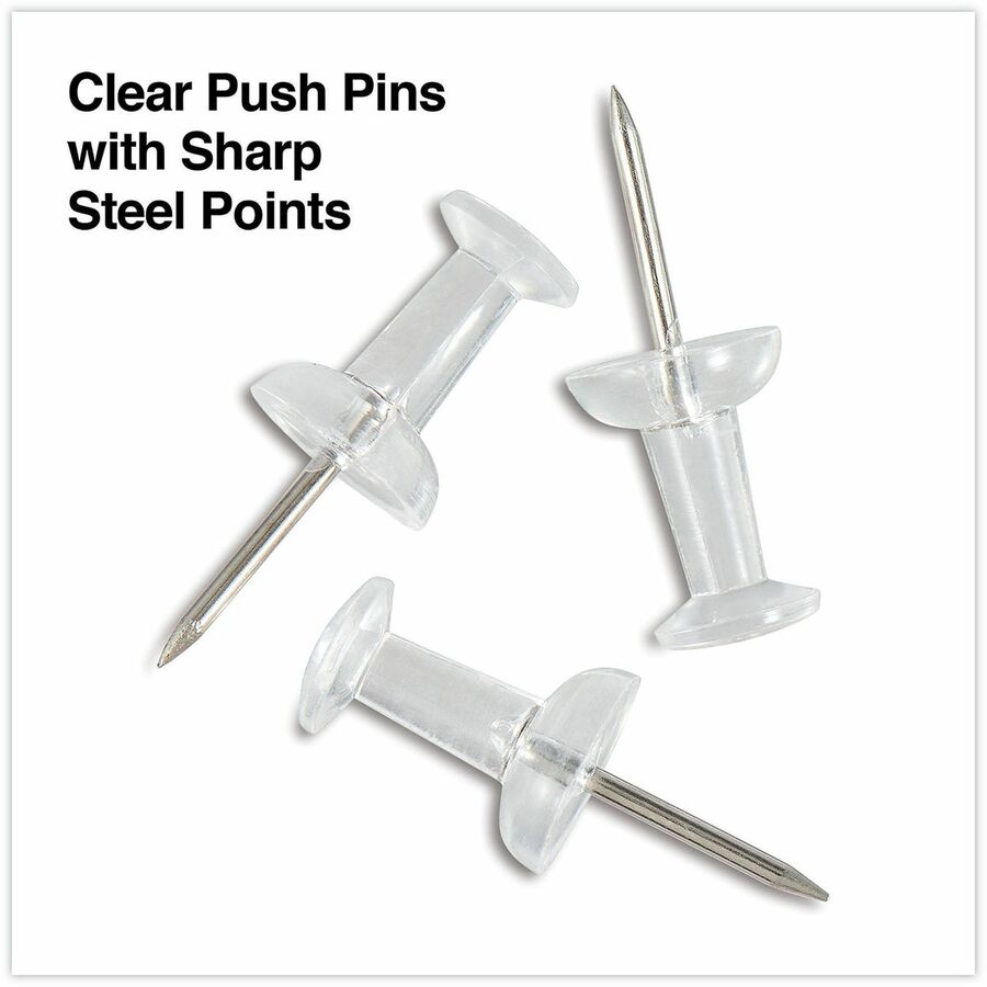 0.38" Shank - 0.25" Head - Clear - Plastic, Steel - 400 / Pack
