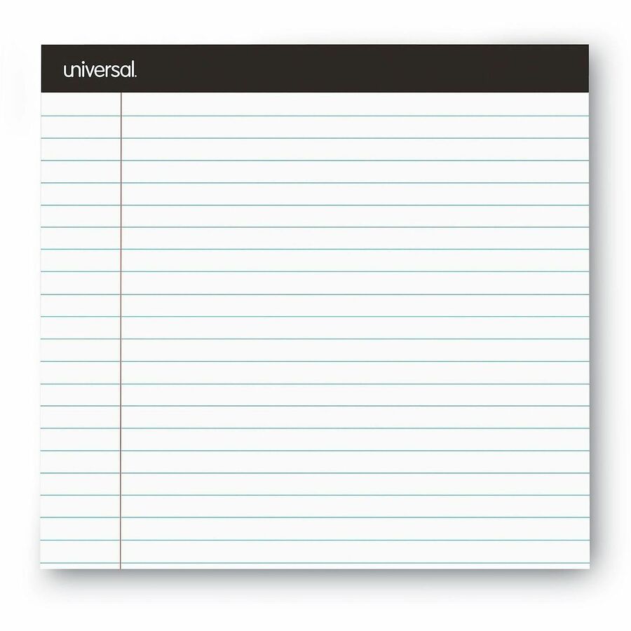 Universal Notepad, 1 Subject, Legal Ruled, 8.5" x 11" Sheets, White Paper, Chipboard Cover, Glued Top, 12 Pack