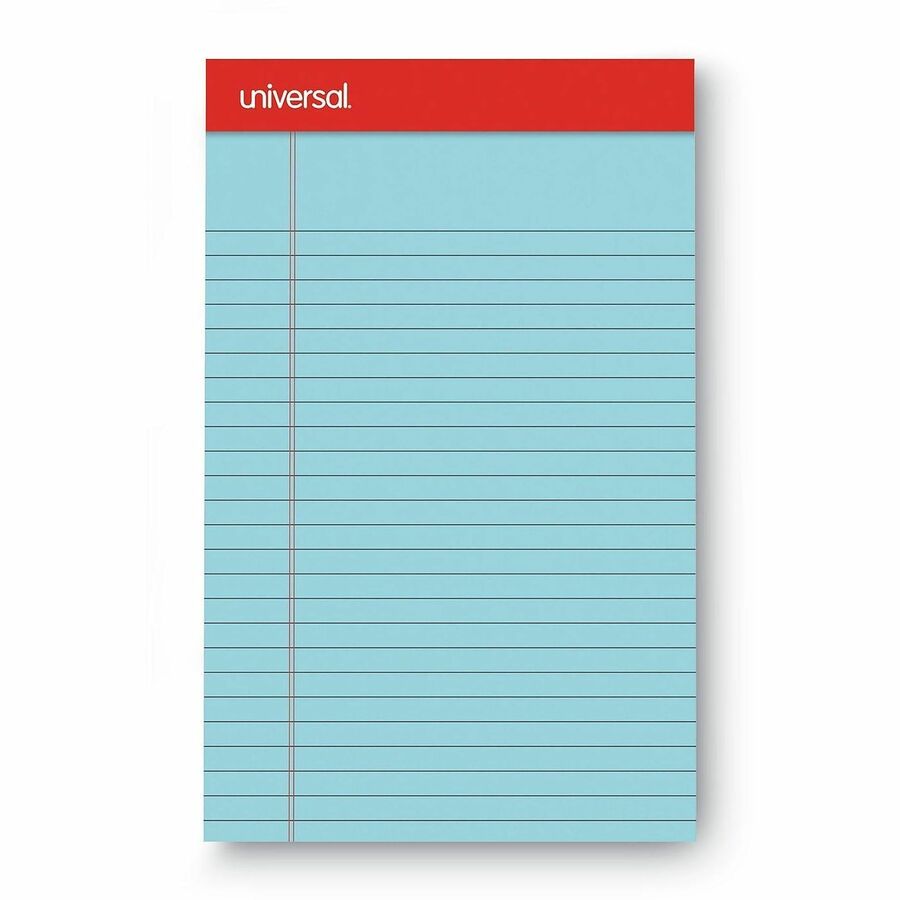 Universal Notepad, 1 Subject, Legal Ruled, 8.5" x 11" Sheets, White Paper, Chipboard Cover, Glued Top, 12 Pack