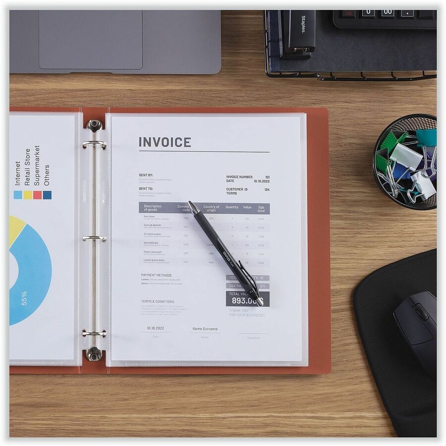 Universal Sheet Protector, Letter Size, 70-Sheet Capacity, 3-Hole Punched, Top Loading, Clear Polypropylene, 25 Pack