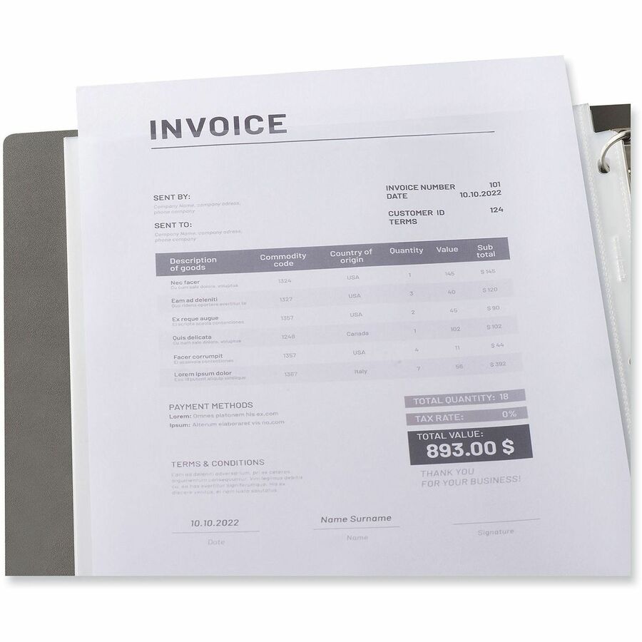 Universal Sheet Protector, Letter Size, 70-Sheet Capacity, 3-Hole Punched, Top Loading, Clear Polypropylene, 25 Pack