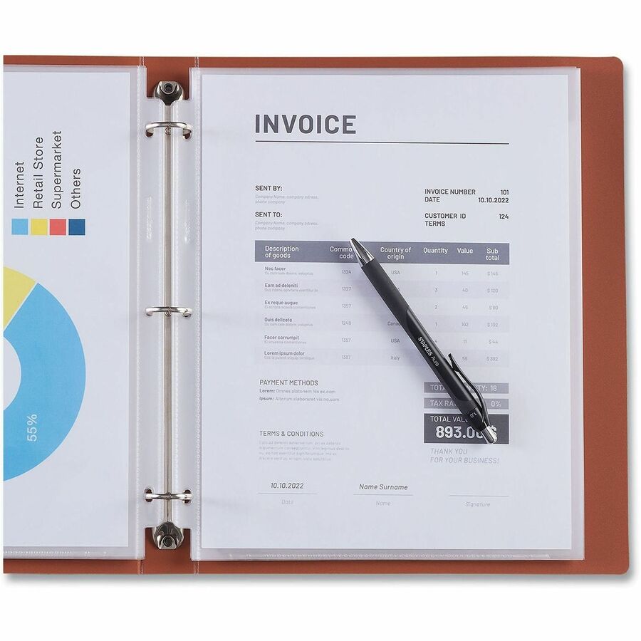 Universal Sheet Protector, Letter Size, 70-Sheet Capacity, 3-Hole Punched, Top Loading, Clear Polypropylene, 25 Pack