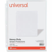 Universal Sheet Protector, Letter Size, 29-Sheet Capacity, 3-Hole Punched, Side Loading, Clear Polypropylene, 25 Pack