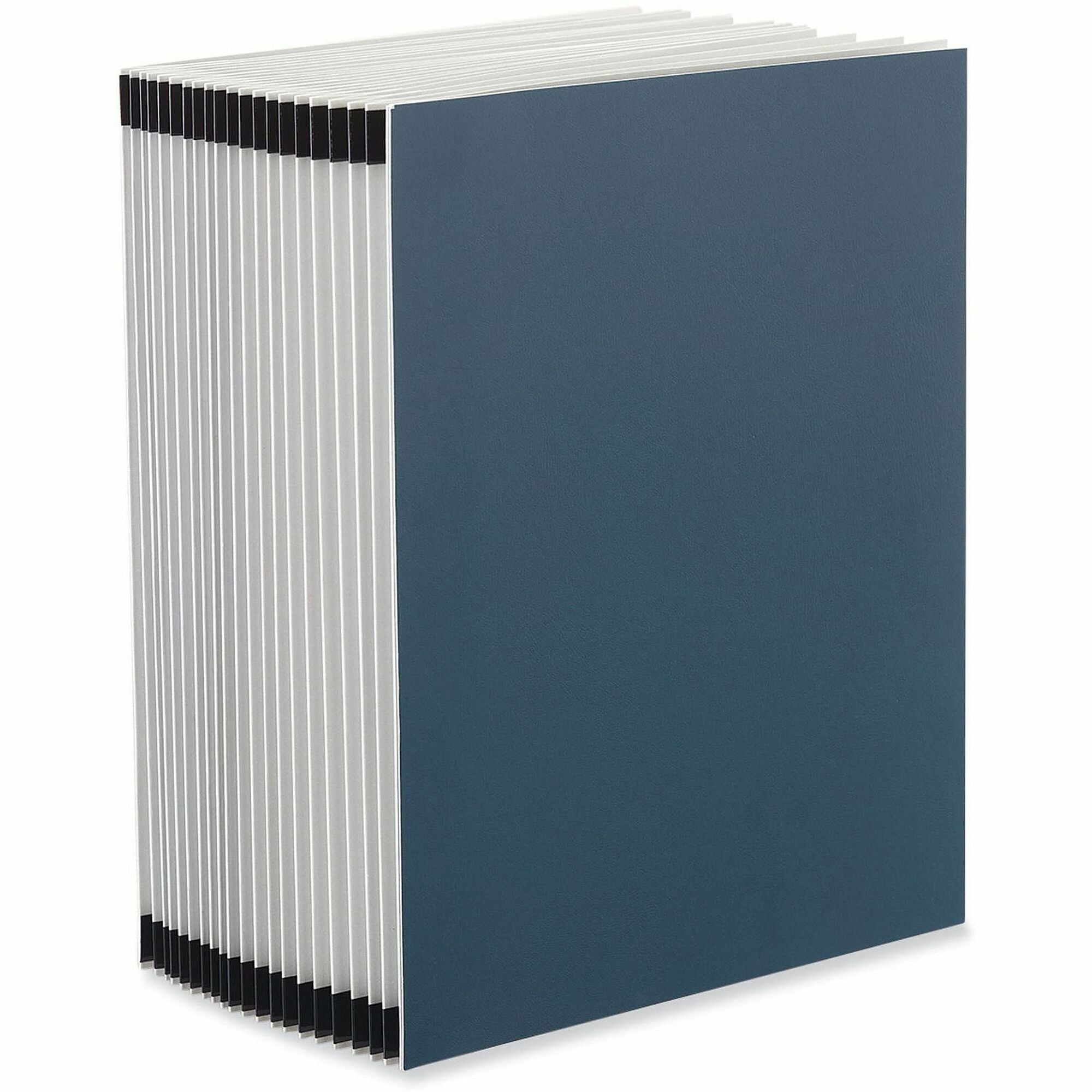 Universal Expanding File, Letter Size, 8.5" x 11", 3/4" Expansion, 20 Dividers, Blue Cover, 1 Each