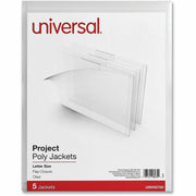 Universal Letter Project File, 8.5" x 11", Clear, Plastic Polypropylene, Unpunched, 5 Pack