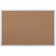 Universal Bulletin Board, 24" x 36" x 1.20", Tan Natural Cork Surface, Self-healing, Durable, Satin Aluminum Frame, 1 Each