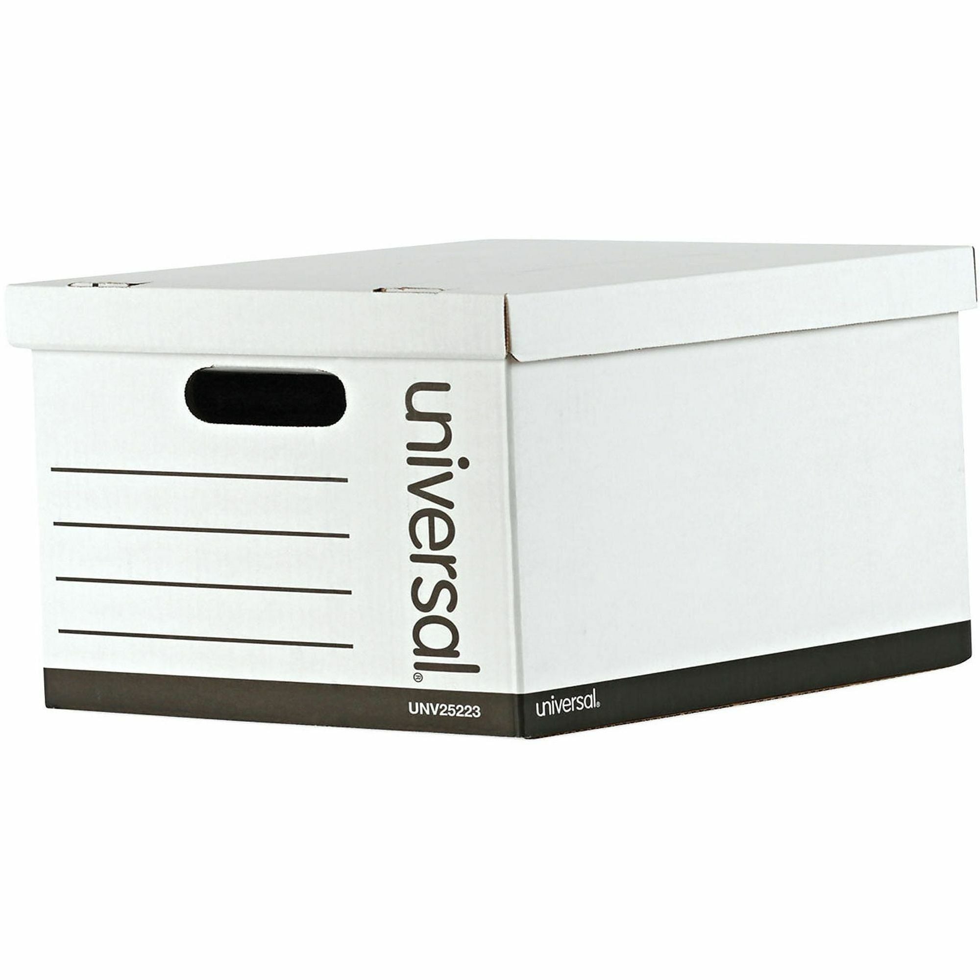 Universal Storage Case, Medium Duty, Lift-off Lid, Letter/Legal Size, White, Corrugated Paper, 12" x 15" x 10", 10/Carton