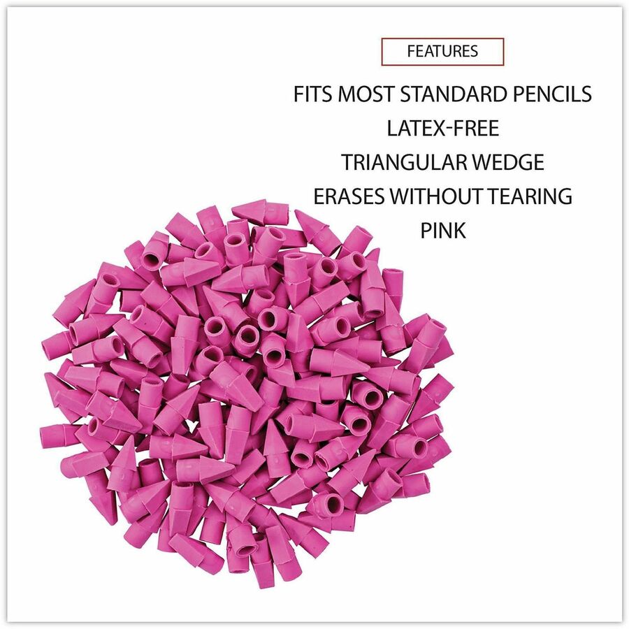 Pink - Wedge - Elastomer - 150 / Pack - Soft, Latex-free, Non-tearing, Non-smudge, Ghost Resistant