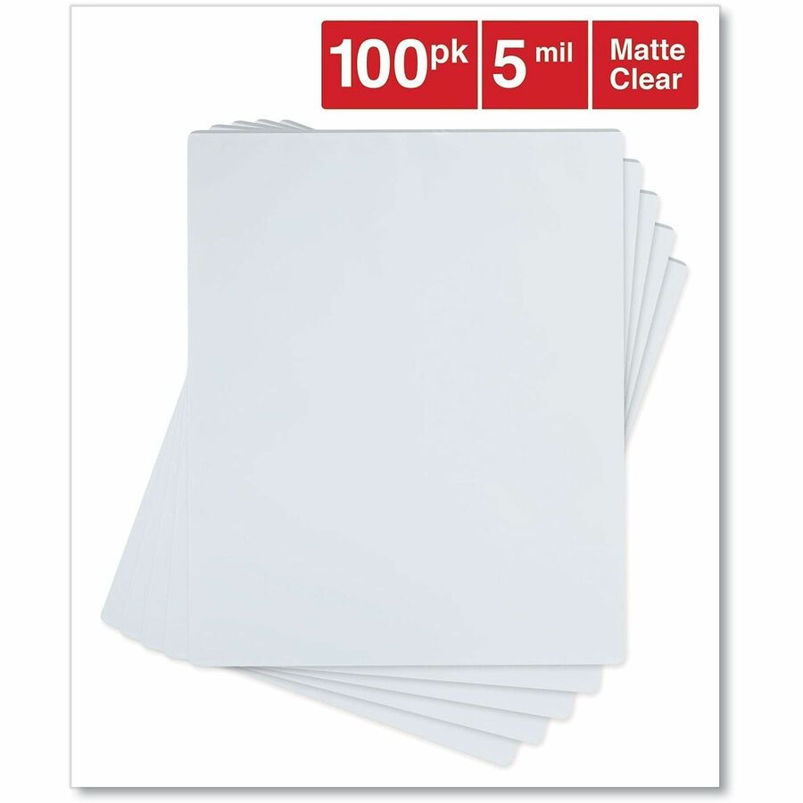 Universal Laminating Pouch, Letter Size, 9" x 11.5", 5 mil, Glossy, Clear, Crack & Liquid Resistant, 100 Pack