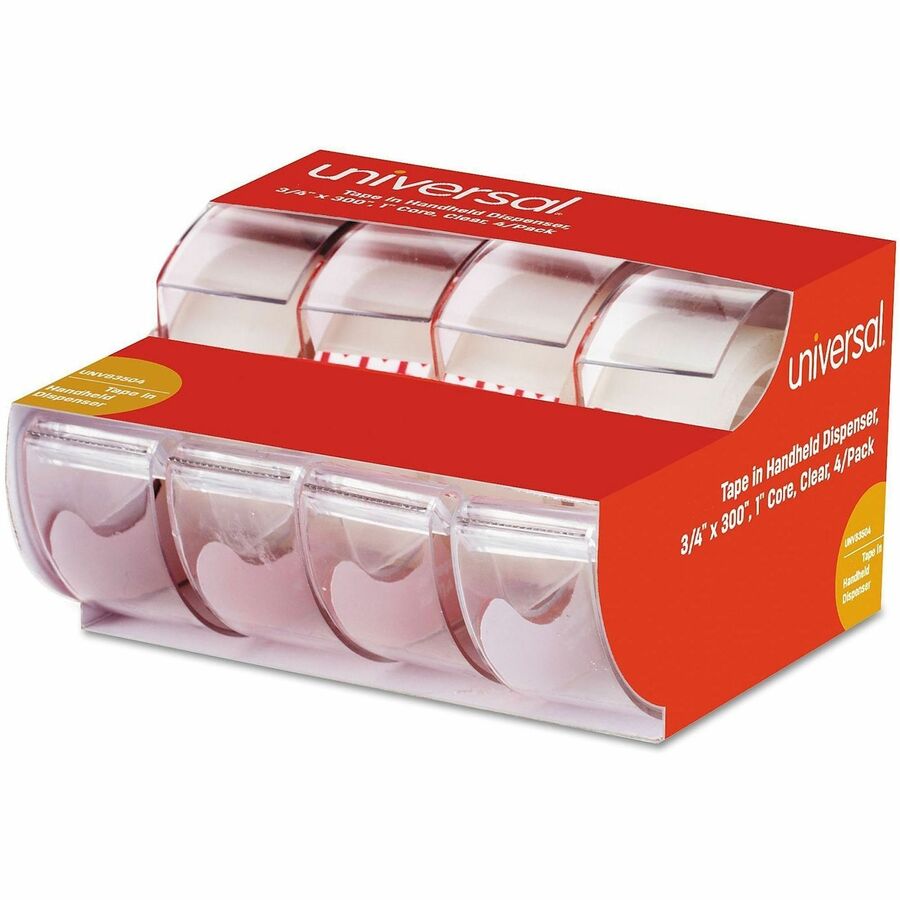 25 ft Length x 0.75" Width x 2 mil Thickness - 1" Core - Matte - Clear - Acrylic - Plastic Backing - 4 / Pack