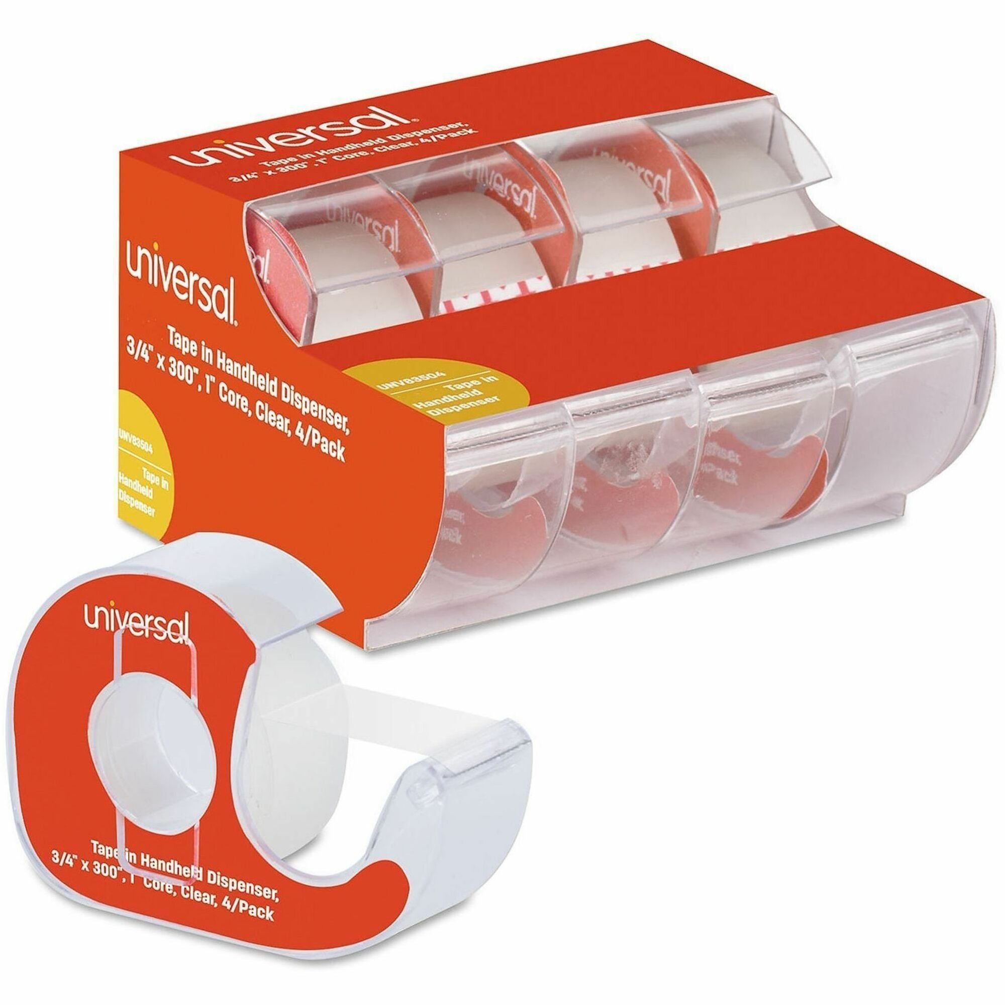 25 ft Length x 0.75" Width x 2 mil Thickness - 1" Core - Matte - Clear - Acrylic - Plastic Backing - 4 / Pack