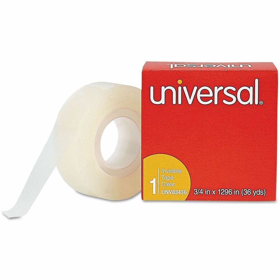 36 yd Length x 0.75" Width x 2 mil Thickness - 1" Core - Matte - Clear - Acrylic - Plastic Backing - 12 / Pack