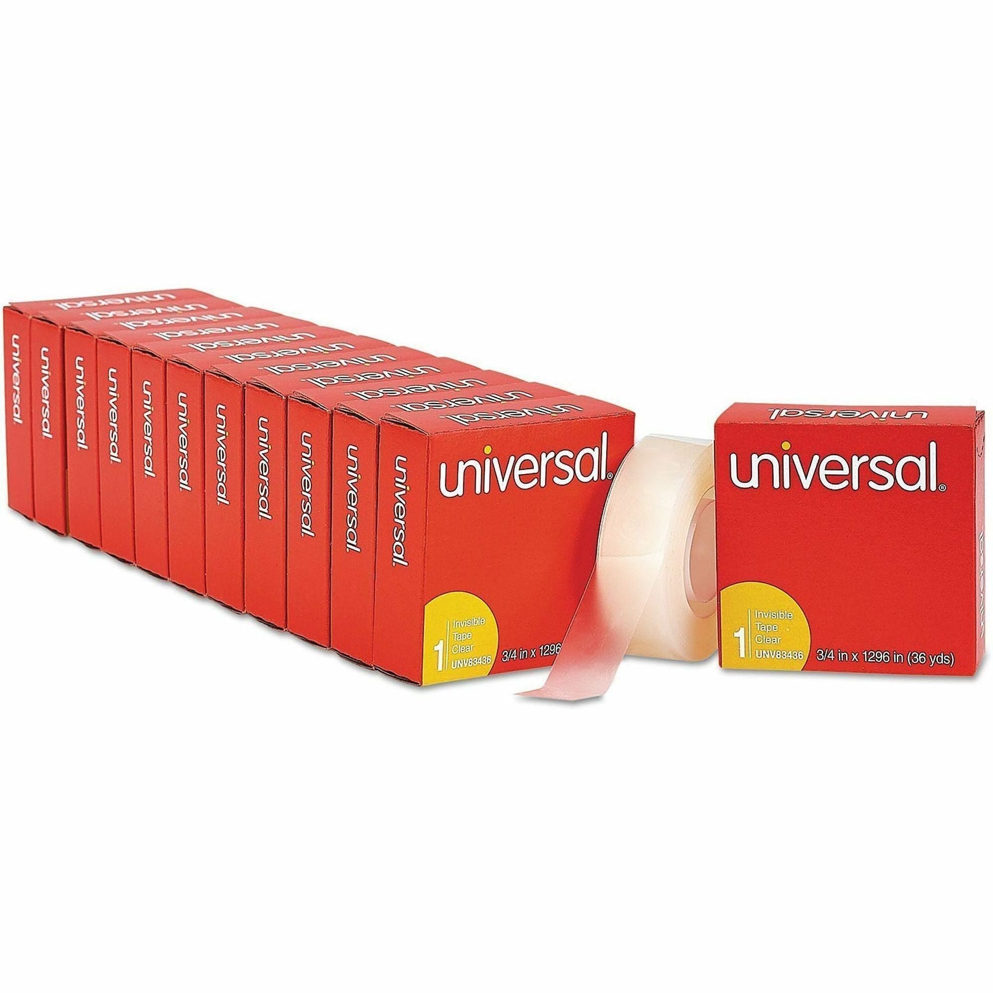 36 yd Length x 0.75" Width x 2 mil Thickness - 1" Core - Matte - Clear - Acrylic - Plastic Backing - 12 / Pack