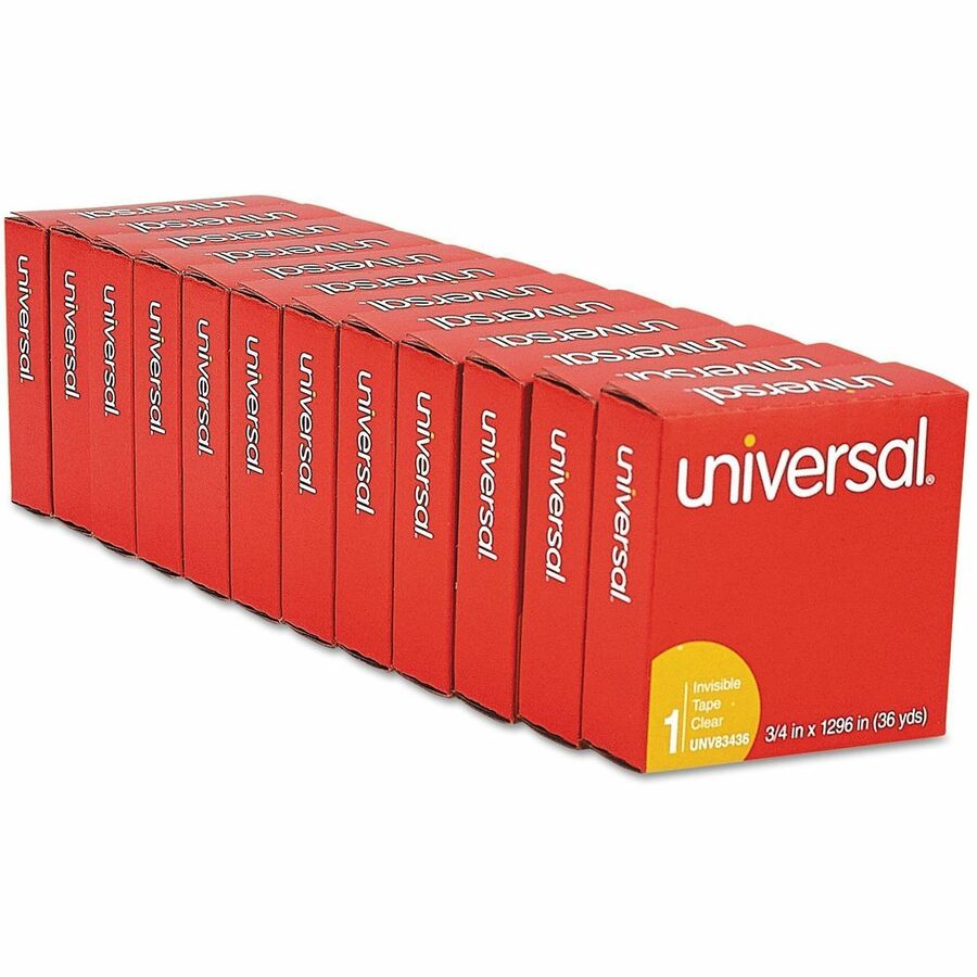 36 yd Length x 0.75" Width x 2 mil Thickness - 1" Core - Matte - Clear - Acrylic - Plastic Backing - 12 / Pack