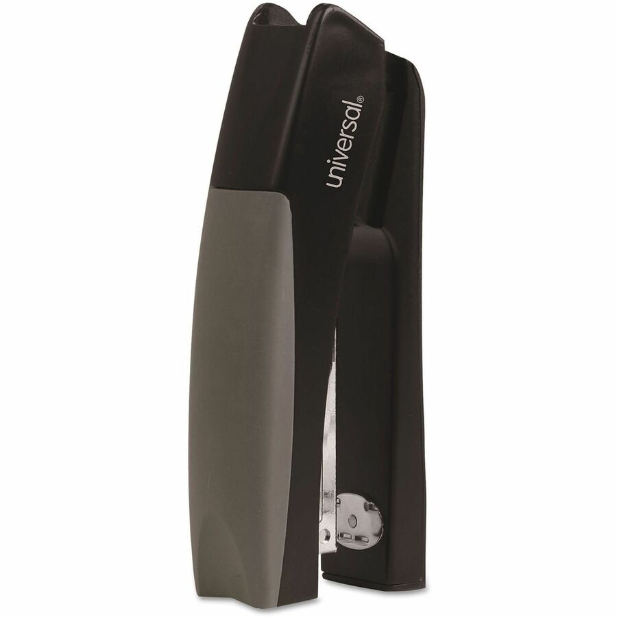 Staples Upto 20 Sheet - Holds Upto 210 Staple - Full Strip - Staple Size: 0.25" - 4" Throat Depth - 0.50" Crown Width - Top Loading - Black, Gray - Metal, Plastic - 1 Each