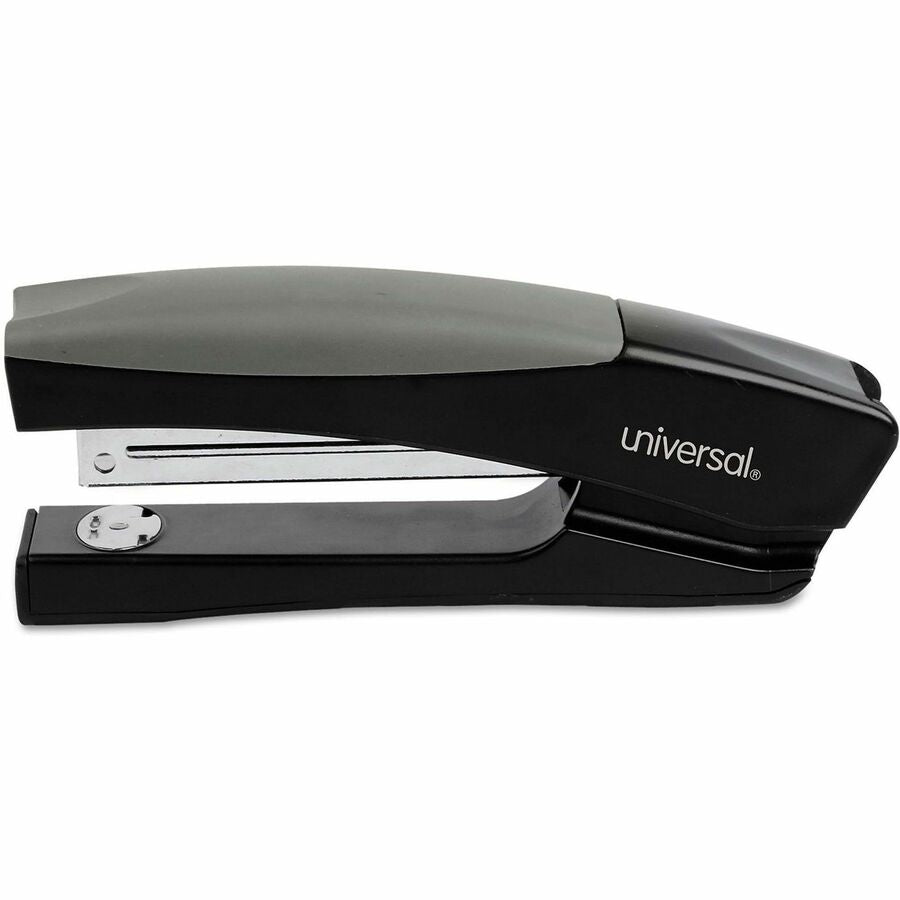 Staples Upto 20 Sheet - Holds Upto 210 Staple - Full Strip - Staple Size: 0.25" - 4" Throat Depth - 0.50" Crown Width - Top Loading - Black, Gray - Metal, Plastic - 1 Each