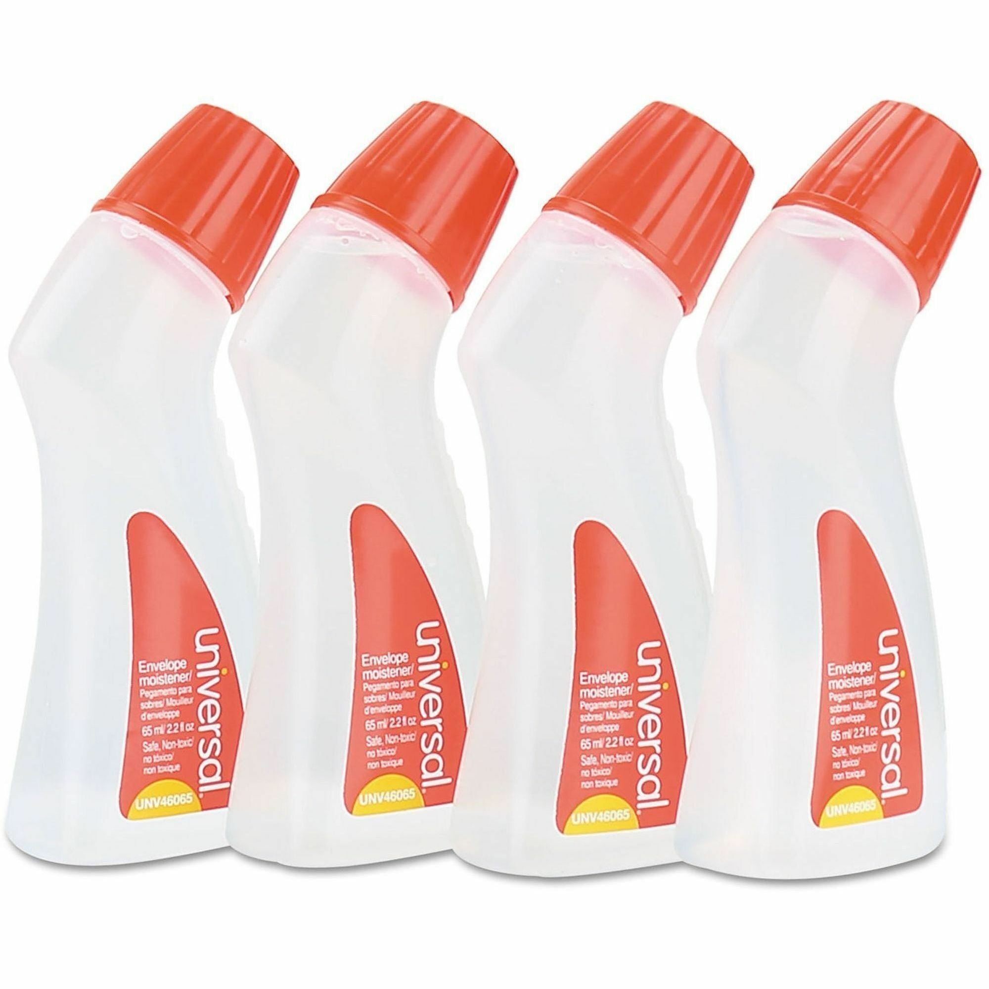 Universal Envelope Moistener, 2.20 oz, Clear, Adhesive, Clog-free, Fast-drying, Non-toxic, Polymer, 4 Pack