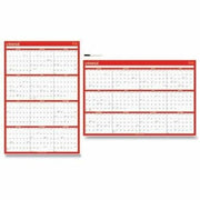 Monthly - 12 Month - January 2026 to December 2026 - White/Red Sheet - Wall Mount - Erasable, Write on/Wipe off, Double-sided, Planing Calendar, Printed, Monthly Planner, Date Indicator, Reversible - 1 Each