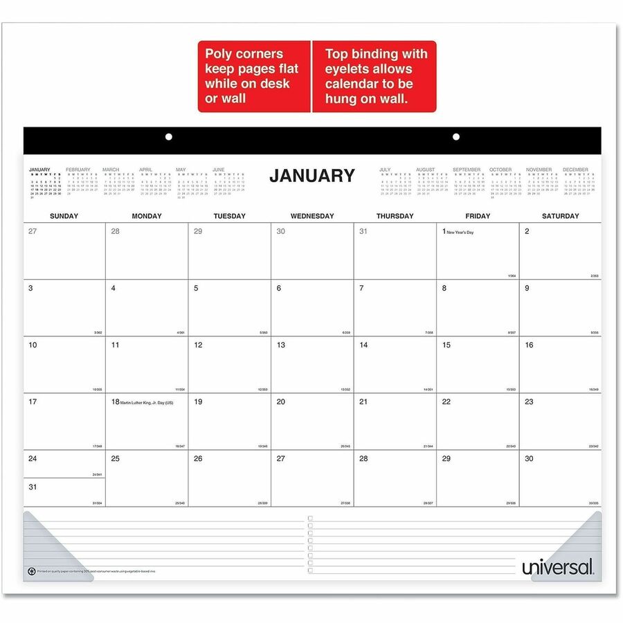Universal Desk Pad Calendar