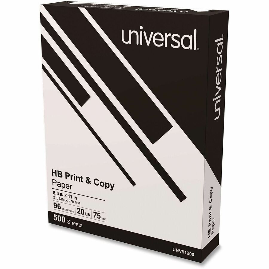 Universal Copy Paper, 20 lb, Bright White, 2500 Sheets (500 Sheets per Ream, 5 Reams per Case)