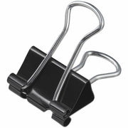 Medium - 1.3" Width - 0.63" Size Capacity - Black, Silver - Metal, Steel Wire - 36 / Pack