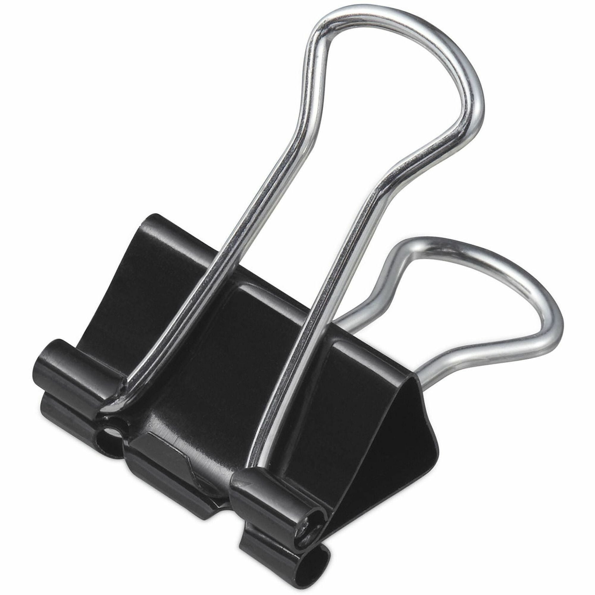 Medium - 1.3" Width - 0.63" Size Capacity - Black, Silver - Metal, Steel Wire - 36 / Pack