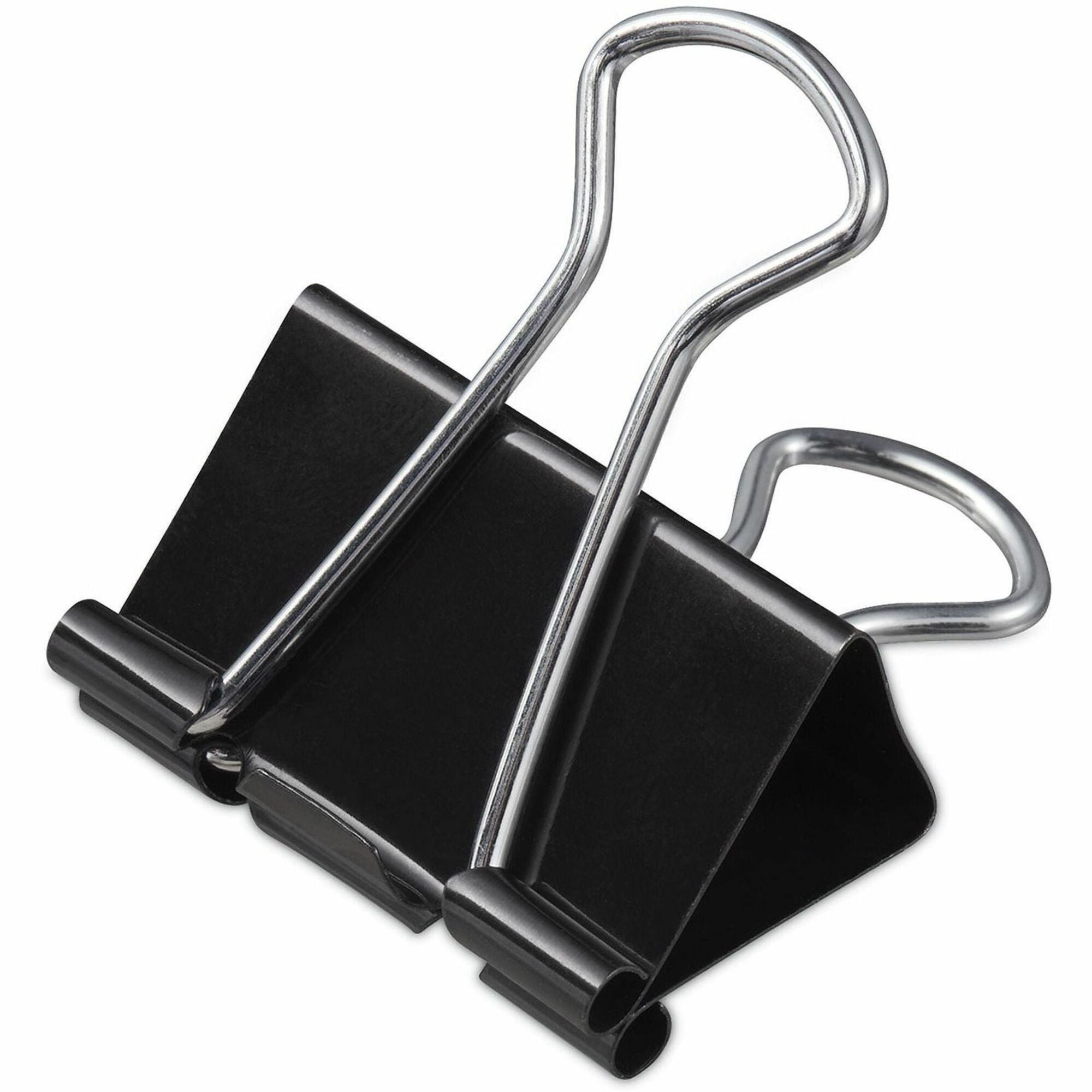 Mini - 0.6" Width - 0.25" Size Capacity - Black, Silver - Metal, Steel Wire - 36 / Pack