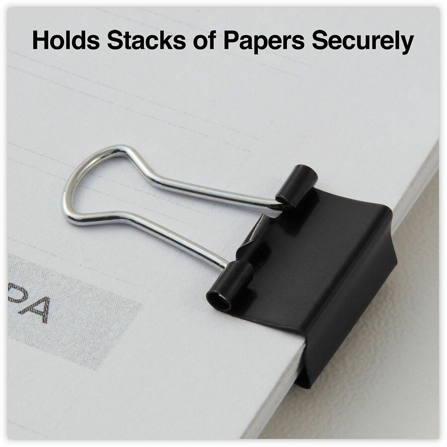 Mini - 0.6" Width - 0.25" Size Capacity - Black, Silver - Metal, Steel Wire - 36 / Pack