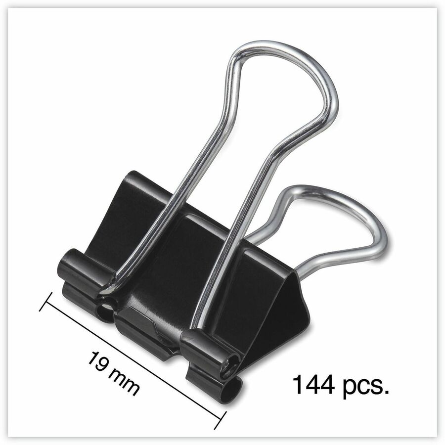 Small - 0.7" Width - 0.38" Size Capacity - Black, Silver - Metal, Steel Wire - 144 / Pack