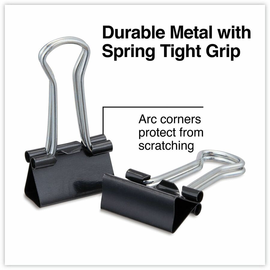 Small - 0.7" Width - 0.38" Size Capacity - Black, Silver - Metal, Steel Wire - 144 / Pack
