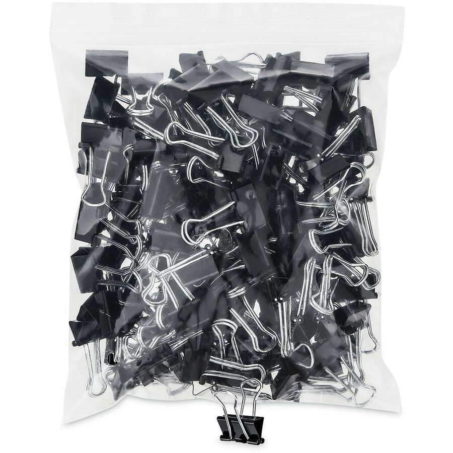 Small - 0.7" Width - 0.38" Size Capacity - Black, Silver - Metal, Steel Wire - 144 / Pack