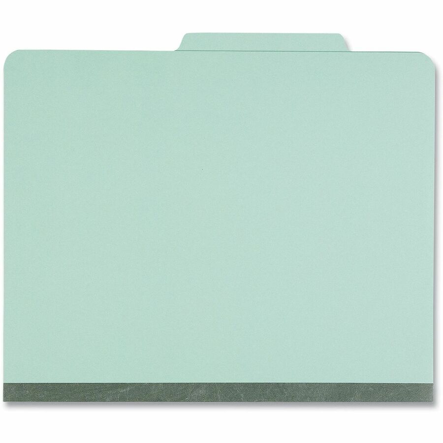 Universal 2/5 Tab Cut Letter Classification Folder, 8.5" x 11", 2.5" Expansion, 6 Fasteners, 2 Dividers, Light Green, 20/Box