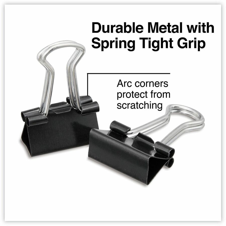 Mini - 0.6" Width - 0.25" Size Capacity - Black, Silver - Metal, Steel Wire - 144 / Pack