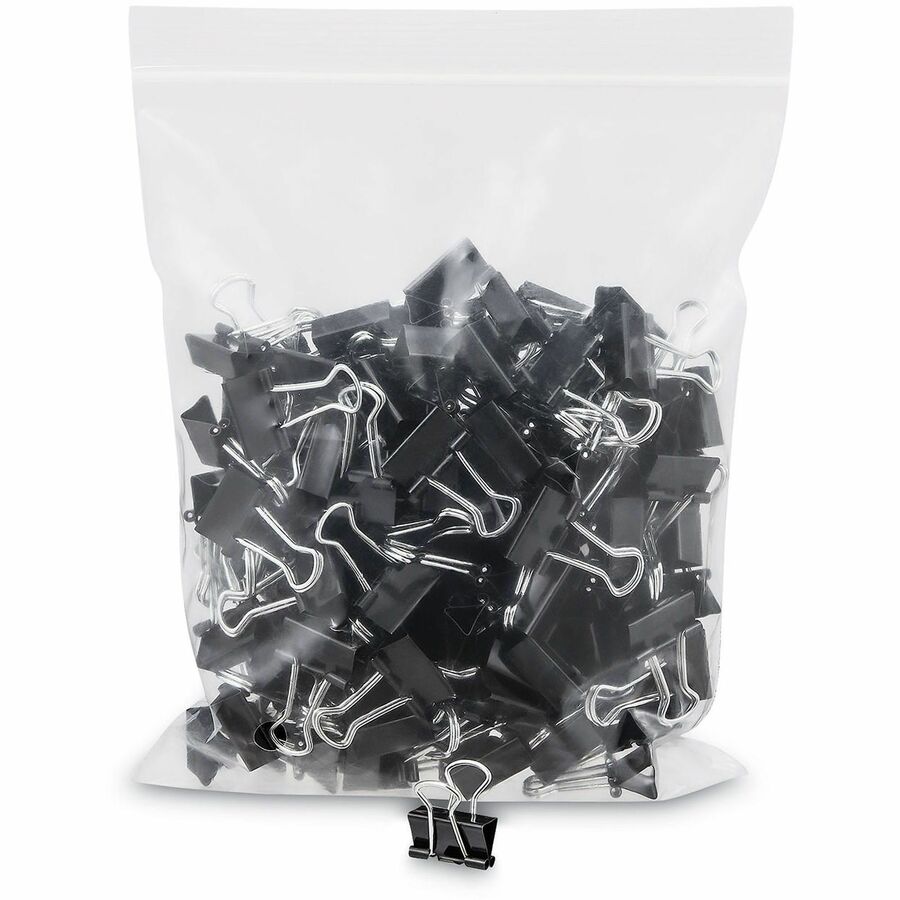 Mini - 0.6" Width - 0.25" Size Capacity - Black, Silver - Metal, Steel Wire - 144 / Pack