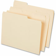 Universal 1/3 Tab Cut Letter Top Tab File Folders, 8.5" x 11", 3/4" Expansion, Assorted Tab Position, 11 pt. Manila, Box of 50